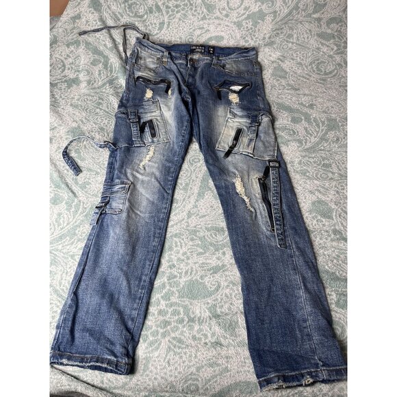 Cote de Nuits Other - COTE DE NUITS MENS‎ 38X34 Jeans DISTRESSED Zipper Detail Streetwear